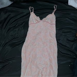 vintage pink and cream dress